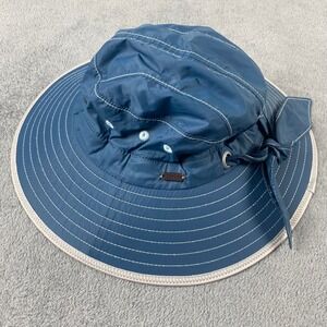 Pistil Womens OS Sun Hat Blue Wide Brim Ripstop Bow Outdoor Hiking